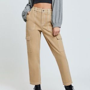 high waisted pacsun tan utility cargo pants